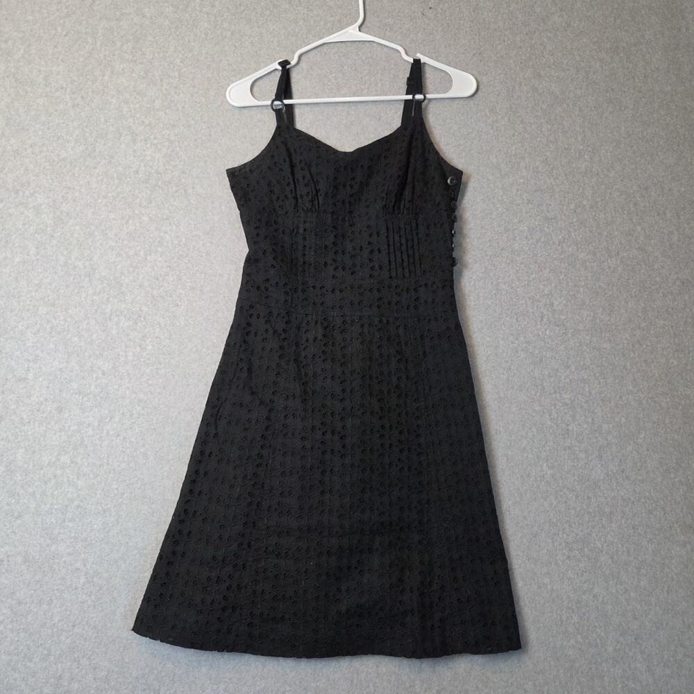 Luella For Target 100% Cotton Black Leaf Eyelet A Line Dress Junior Women's 5